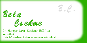 bela csekme business card